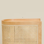 籐製ナイトテーブル オーク素材 お洒落な収納家具 tzm-554