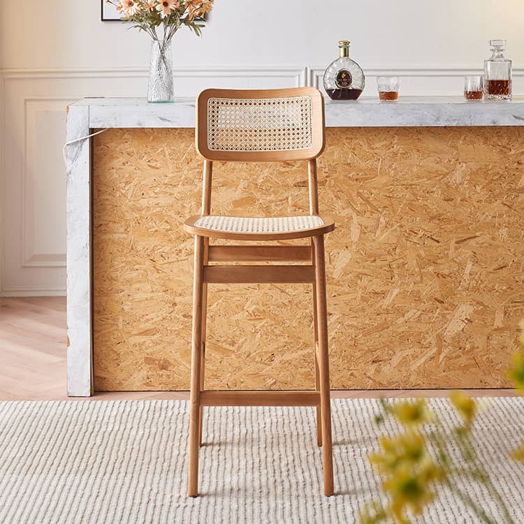 ラタン&アッシュ材のデザインチェア | スタイリッシュな快適座椅子 tzm-556