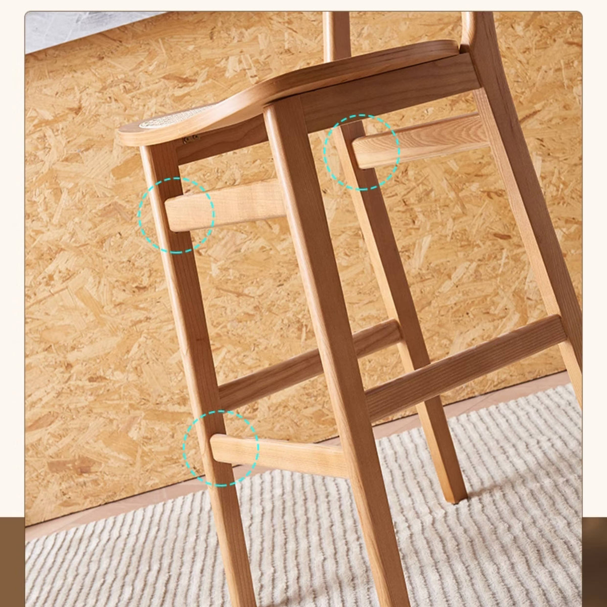 ラタン&アッシュ材のデザインチェア | スタイリッシュな快適座椅子 tzm-556