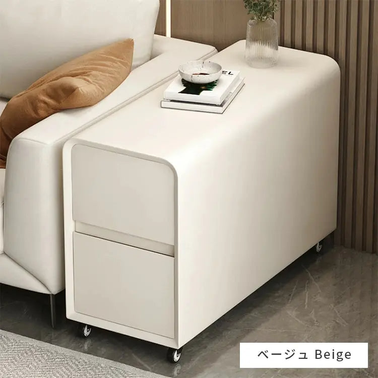 リビングサイドキャビネット可動式クリーム風スリムデザインモダンミニサイドテーブル yk-b2
