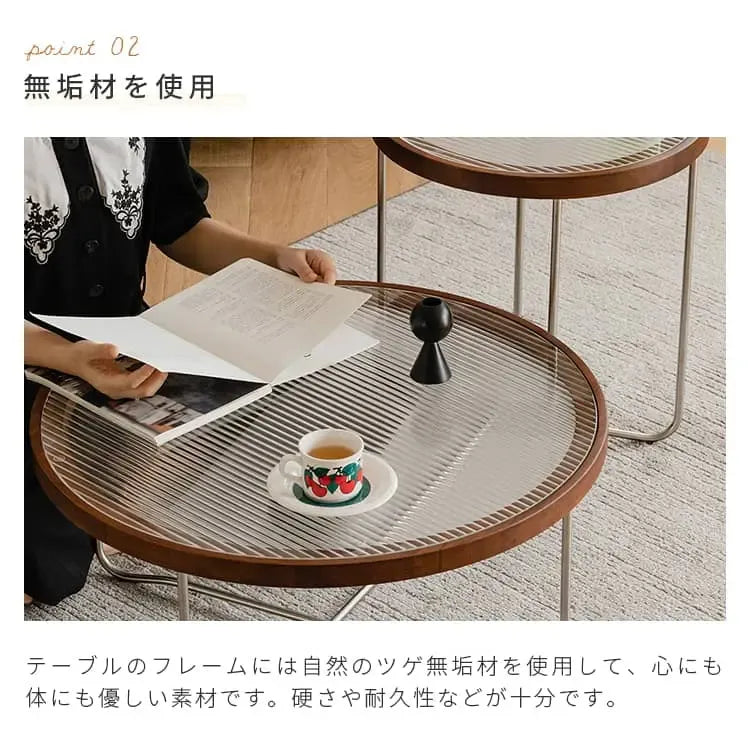 テーブル ナチュラル モールガラス ツゲ材 ステンレス xbjj-blcj-table