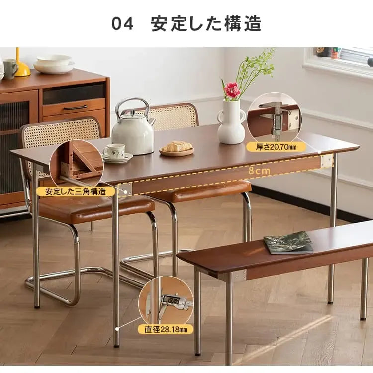 テーブル ナチュラル ツゲ材 ステンレス xbjj-sjcz-table