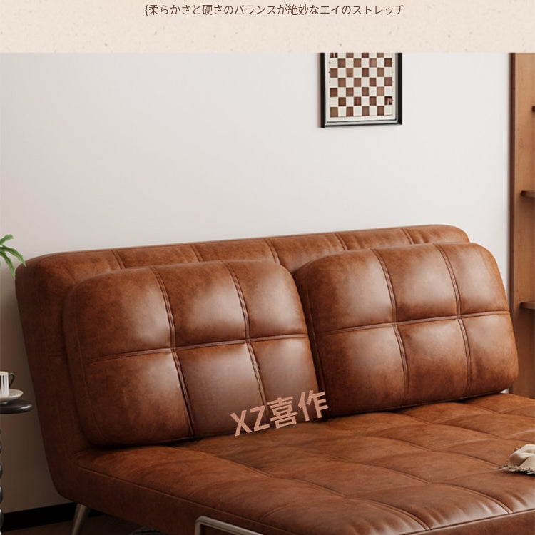 ヴィンテージ風 ソファーベッド 折りたたみ式|伸縮ベッド 一体型 省スペース リビング・バルコニー対応 xizuo-0203-26