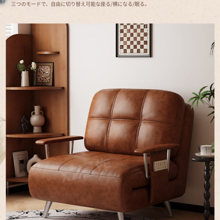 ヴィンテージ風 ソファーベッド 折りたたみ式|伸縮ベッド 一体型 省スペース リビング・バルコニー対応 xizuo-0203-26