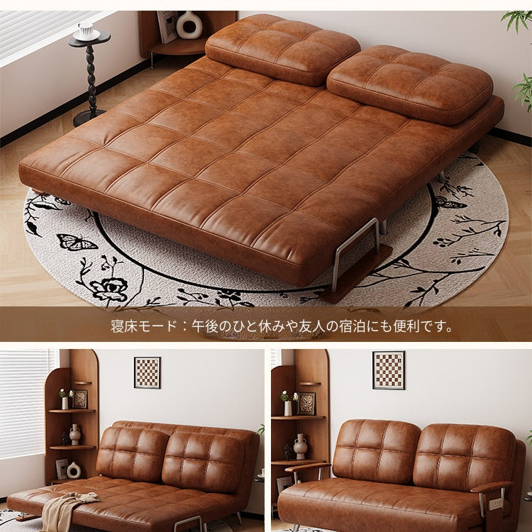 ヴィンテージ風 ソファーベッド 折りたたみ式|伸縮ベッド 一体型 省スペース リビング・バルコニー対応 xizuo-0203-26