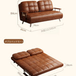 ヴィンテージ風 ソファーベッド 折りたたみ式|伸縮ベッド 一体型 省スペース リビング・バルコニー対応 xizuo-0203-26