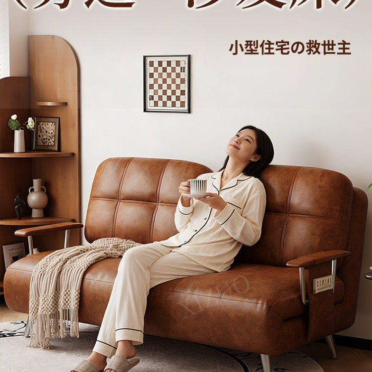 ヴィンテージ風 ソファーベッド 折りたたみ式|伸縮ベッド 一体型 リビング・バルコニー対応 xizuo-0203-29