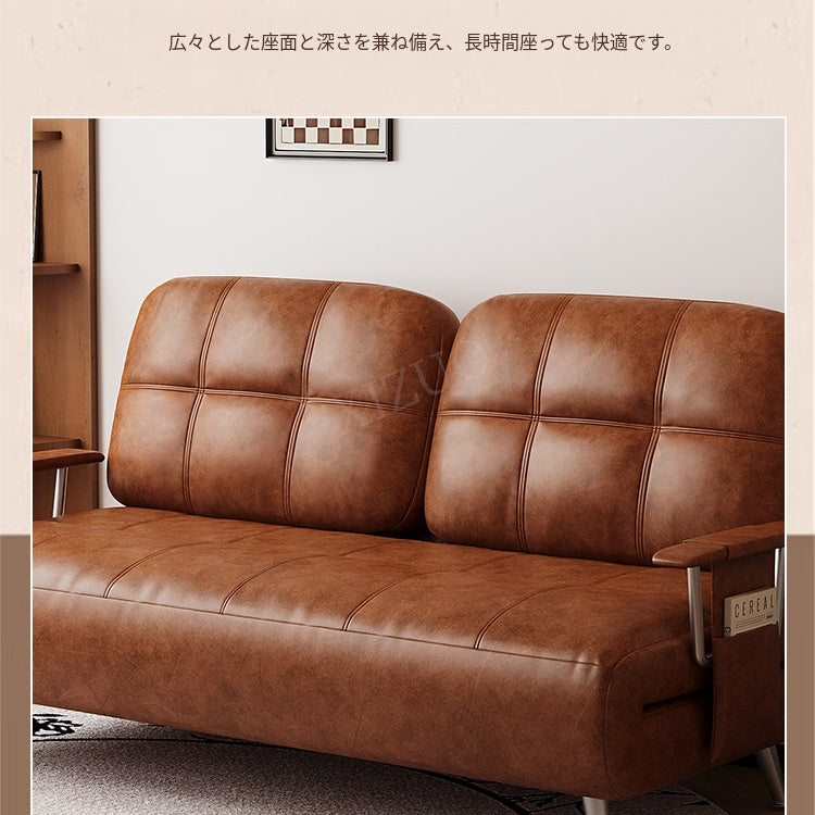 ヴィンテージ風 ソファーベッド 折りたたみ式|伸縮ベッド 一体型 リビング・バルコニー対応 xizuo-0203-29