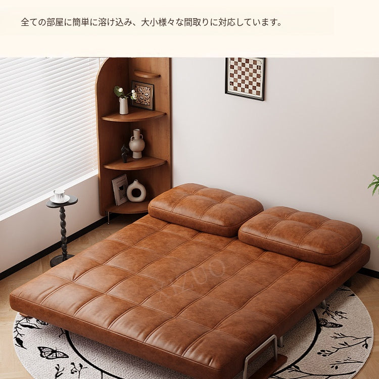ヴィンテージ風 ソファーベッド 折りたたみ式|伸縮ベッド 一体型 リビング・バルコニー対応 xizuo-0203-29