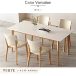 テーブル ホワイト・艶消し ホワイト・艶消あり セラミック 天然木 ybyd-052018-table