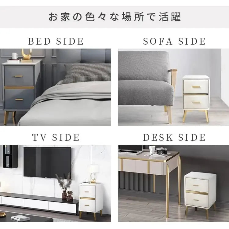 ナイトテーブル カーキ ホワイト オレンジ ベージュ グレー ブルー カーキ+ホワイト オレンジ+ホワイト ブルーグレー+ホワイト グレー+ホワイト セラミック 合成皮革 天然木 スチール yk-01-nightable