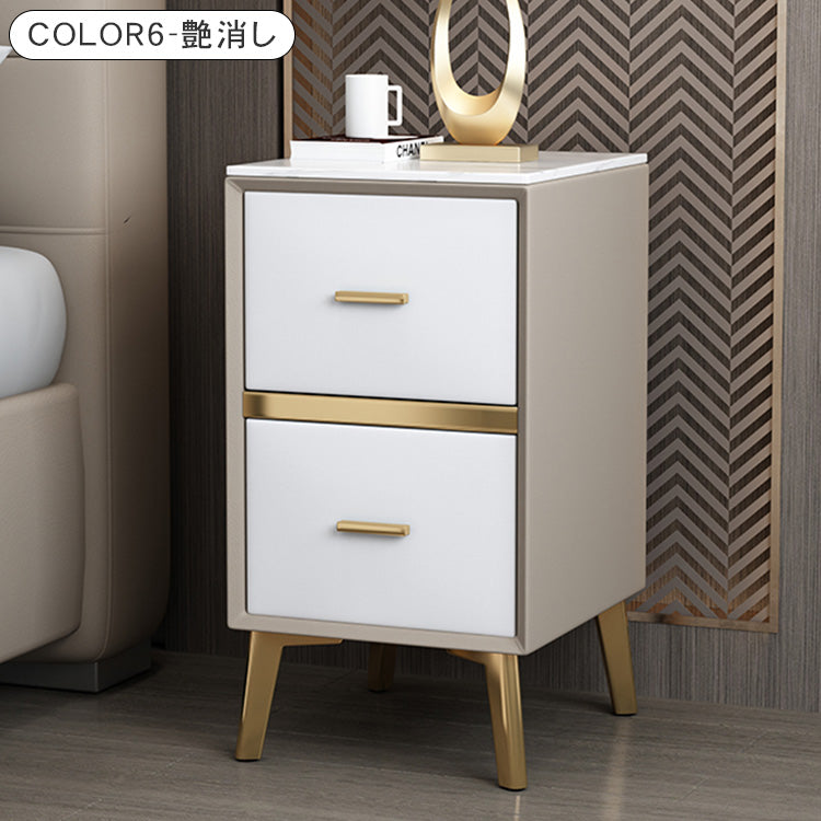 ミニマルベッドサイドテーブル小型シンプルモダン軽高級レザーナイトスタンド yk-01