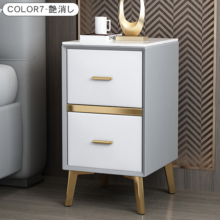 ミニマルベッドサイドテーブル小型シンプルモダン軽高級レザーナイトスタンド yk-01