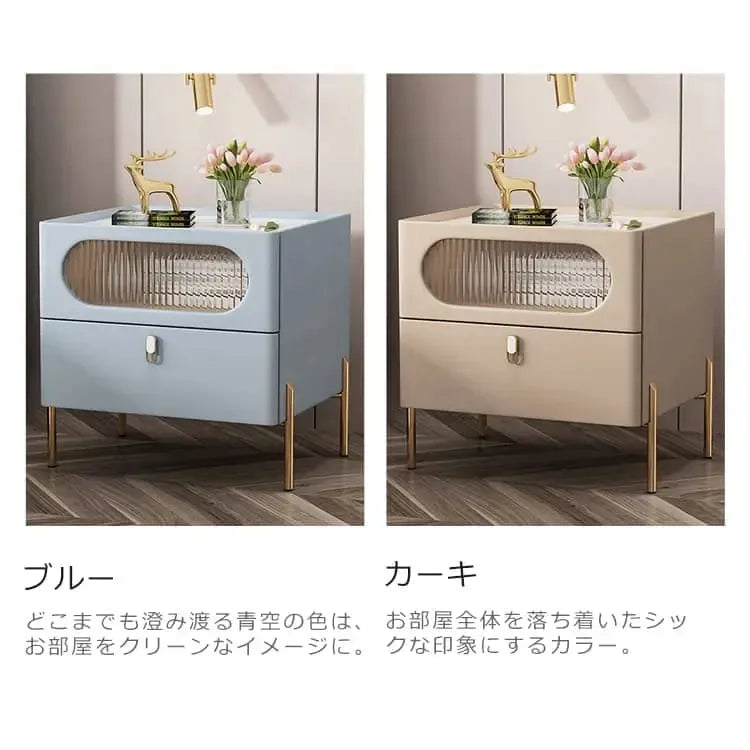 ナイトテーブル ライトブルー ピンク ライトグレー カーキ ライトブラウン ブルー グリーン ベージュ ピンク+ベージュ オレンジ+ベージュ セラミック スチール yk-10-nighttable