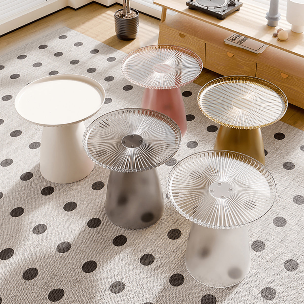 透明アクリル&PET製センターテーブル - モダンデザインでおしゃれなリビングに ym-628