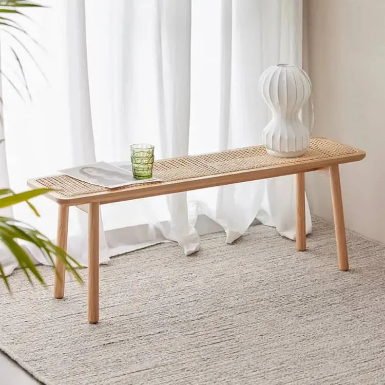 スツール ナチュラル オーク材 ラタン ysys-a1136-bench