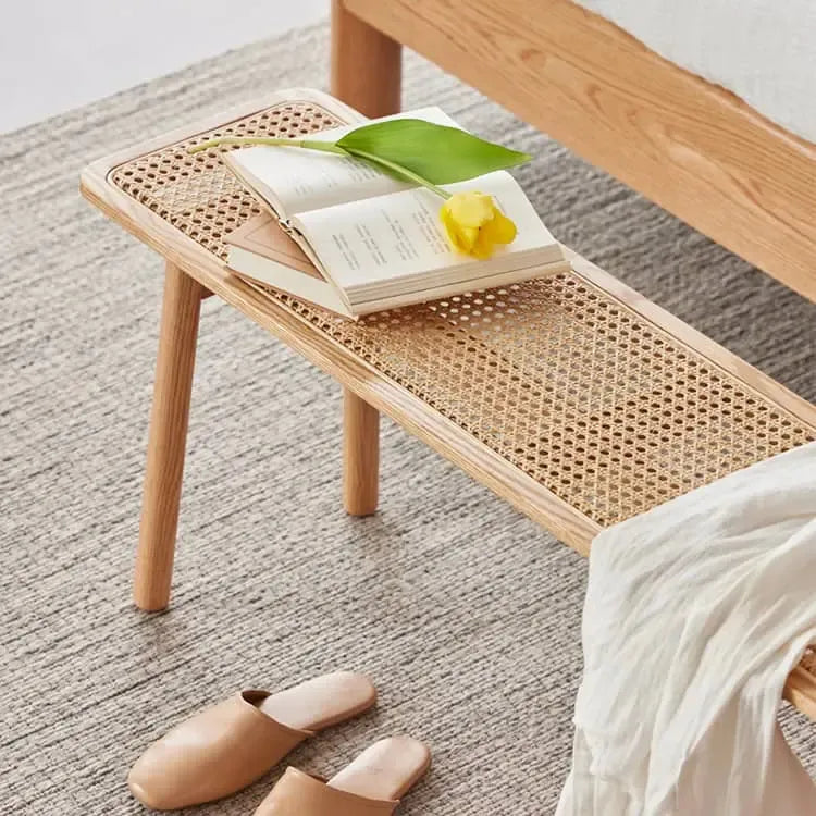 スツール ナチュラル オーク材 ラタン ysys-a1136-bench