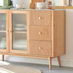 キャビネット ナチュラル ブラウン オーク材 キリ材 ガラス ysys-a1144-cupboard