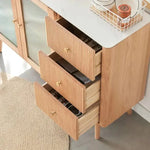 キャビネット ナチュラル ブラウン オーク材 キリ材 ガラス ysys-a1144-cupboard