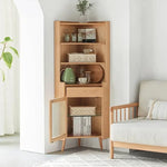 ラック ナチュラル オーク材 モールガラス 真鍮 キリ材 ysys-b3108