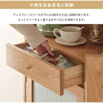 ラック ナチュラル オーク材 モールガラス 真鍮 キリ材 ysys-b3108