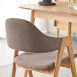 チェア グレー ブラウン オーク材 綿麻 ysys-b3124-chair