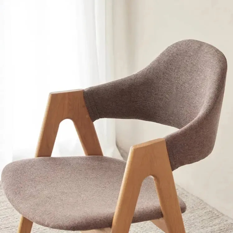 チェア グレー ブラウン オーク材 綿麻 ysys-b3124-chair