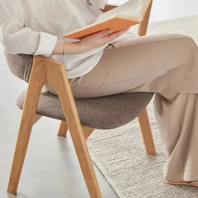 チェア グレー ブラウン オーク材 綿麻 ysys-b3124-chair