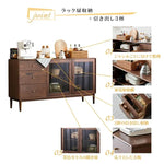 キャビネット ブラウン オーク材 キリ材 ガラス 真鍮 ysys-b3142-cupboard