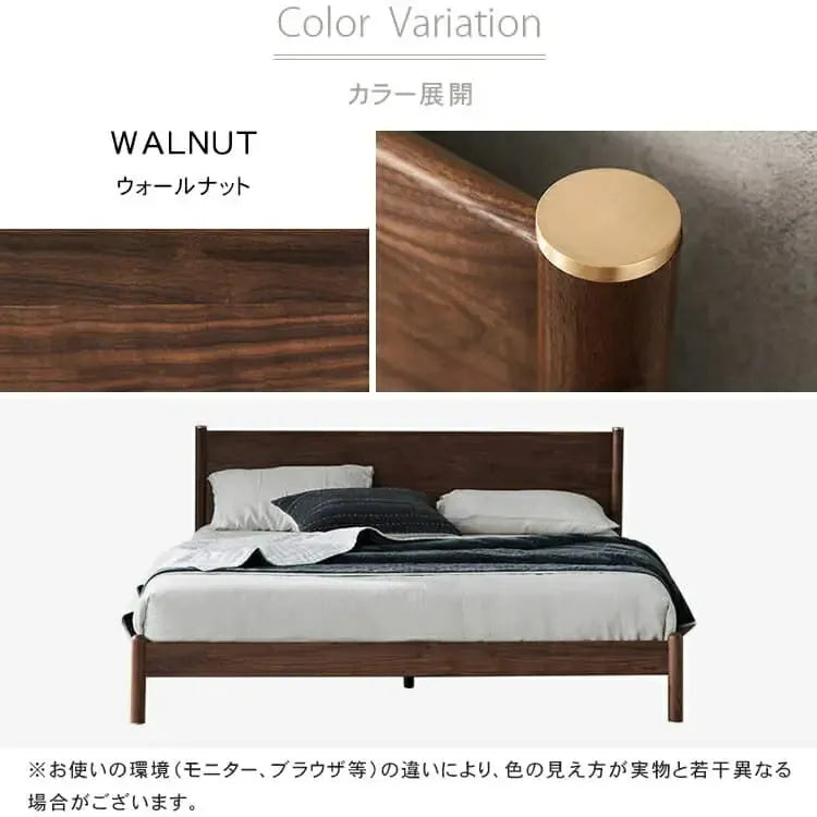 ベッド ブラウン ウォールナット材 ポプラ材 ysys-b5015-bed