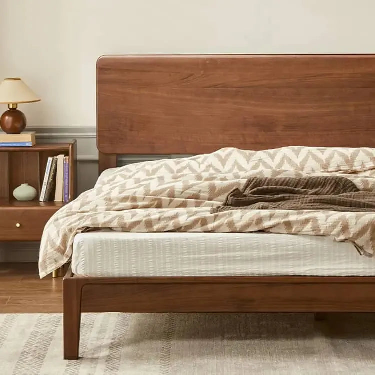 ベッド ブラウン ウォールナット材 ポプラ材 ysys-b5016-bed