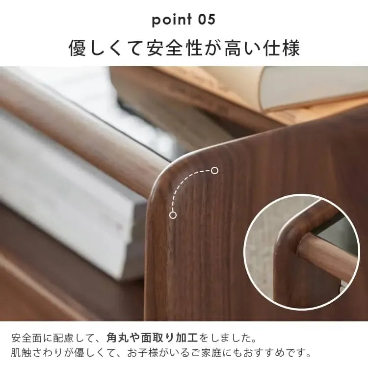 ナイトテーブル ブラウン ブラックウォールナット キリ材 ガラス ysys-b5026-nighttable