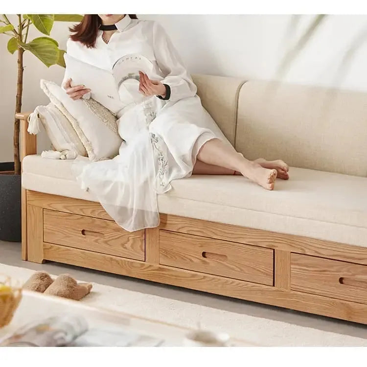 ソファー グレー ベージュ オーク材 パイン ファブリック ysys-d8068-sofa