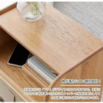 ナイトテーブル ナチュラル オーク材 キリ材 ラタン ysys-e7022-nighttable