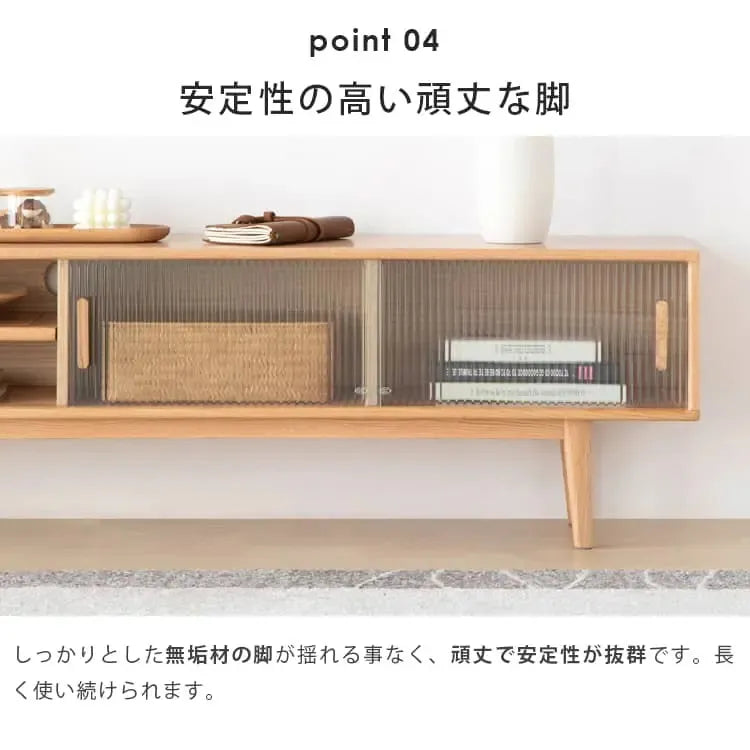 テレビ台 ナチュラル オーク材 キリ材 ガラス ysys-f8083-tvstand