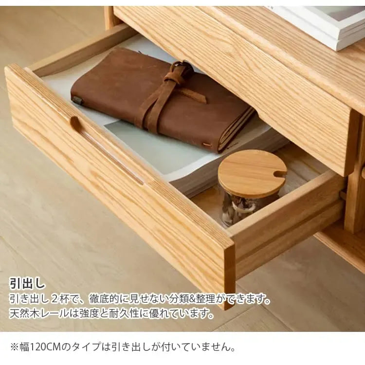 テレビ台 ナチュラル オーク材 キリ材 ガラス ysys-f8083-tvstand