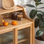 キャビネット ナチュラル オーク材 モールガラス ysys-f8144-cupboard