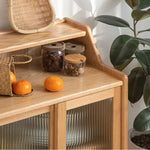 キャビネット ナチュラル オーク材 モールガラス ysys-f8144-cupboard