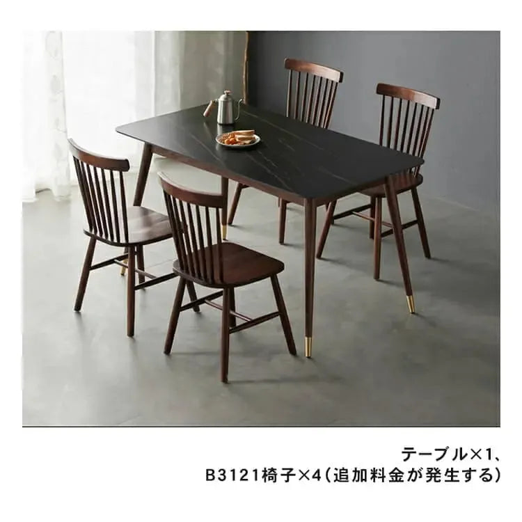 テーブル ブラウン セラミック ウォールナット材 真鍮 ysys-i6111-table