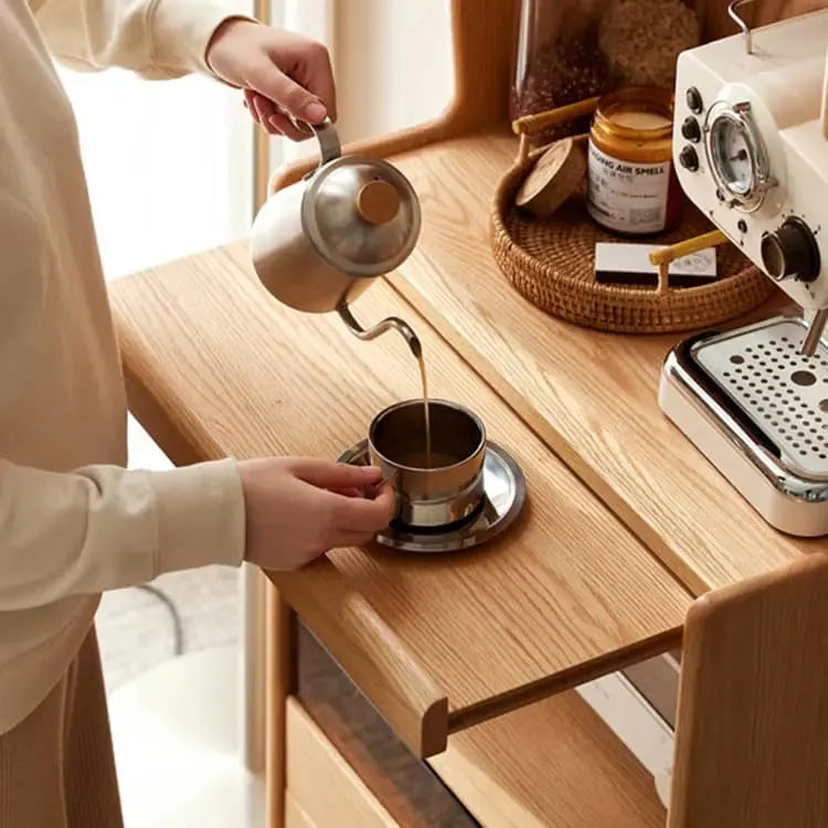 キャビネット ナチュラル オーク材 キリ材 ガラス ysys-l3141-cupboard