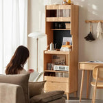 キャビネット ナチュラル オーク材 キリ材 ガラス ysys-l3141-cupboard