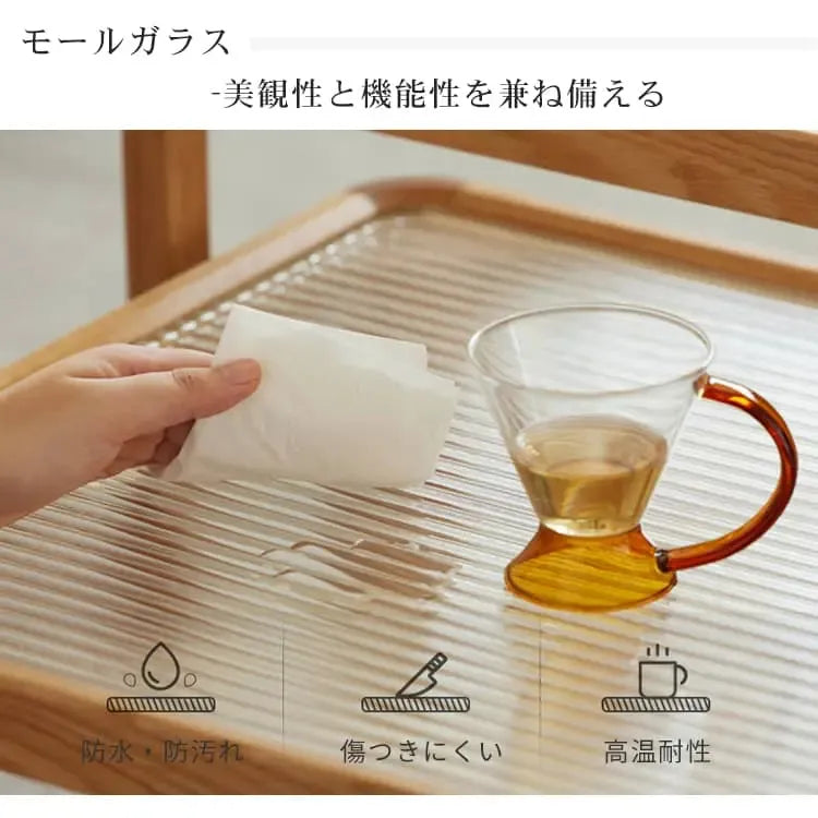 センターテーブル ナチュラル オーク材 ガラス ysys-l7072-table