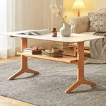 センターテーブル ブラウン セラミック チェリー材 ケヤキ材 ysys-l9073-table