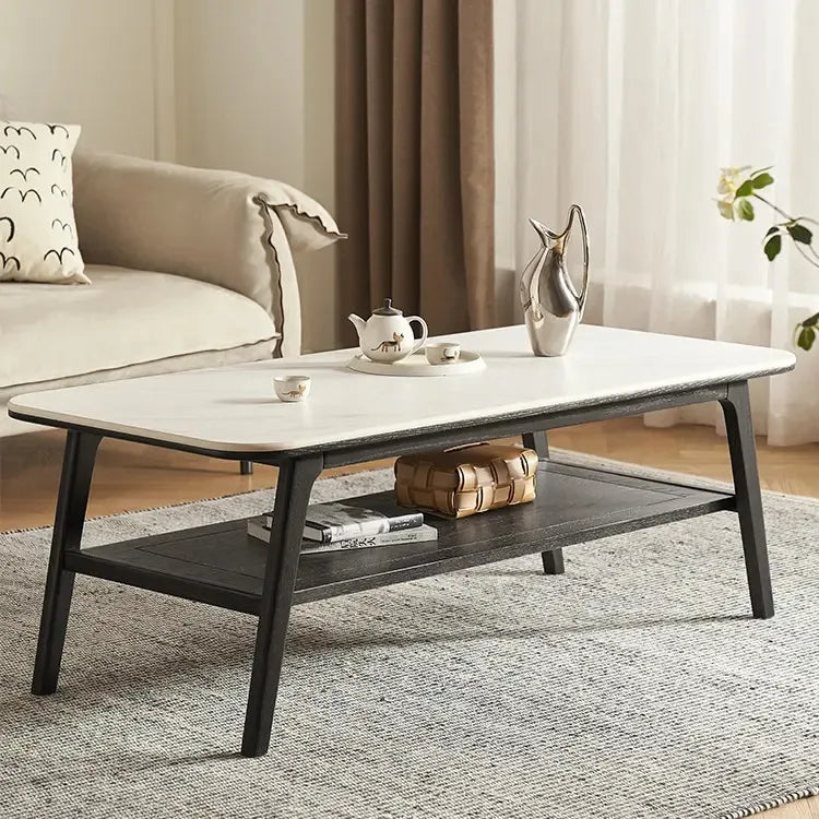 センターテーブル ホワイト セラミック オーク材 ysys-m6073-table