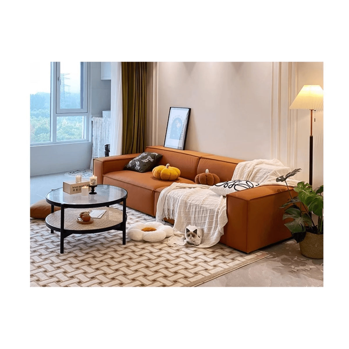 パイン材エアレザーソファー|快適でスタイリッシュなデザイン yw-166