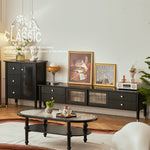 「おしゃれなデザインと実用性を兼ね備えたMDFオーク材ガラスキャビネット」 yw-183