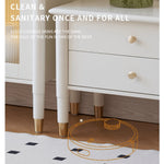 クリーム色ハイレッグテレビ台 抽屉収納+ガラス扉付き リビング用おしゃれインテリアボード yw-189