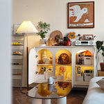 おしゃれなMDF集成材キャビネット|収納力抜群のデザイン家具 yw-199