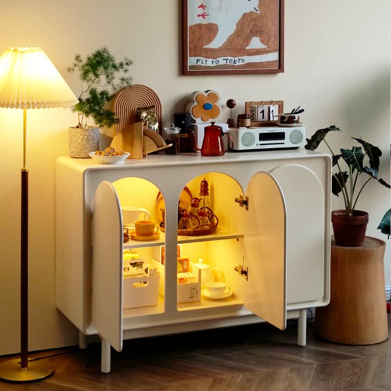 おしゃれなMDF集成材キャビネット|収納力抜群のデザイン家具 yw-199