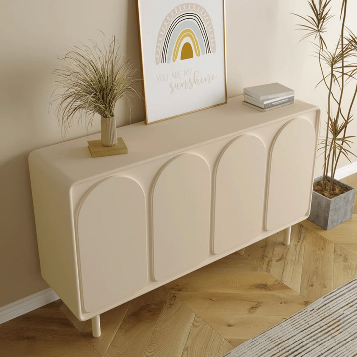 おしゃれなMDF集成材キャビネット|収納力抜群のデザイン家具 yw-199